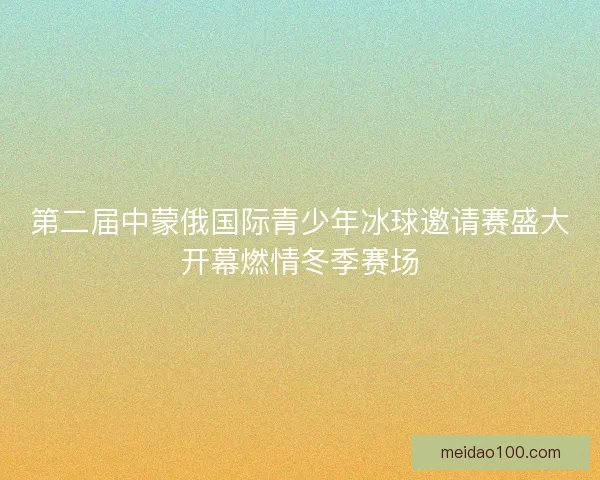 第二届中蒙俄国际青少年冰球邀请赛盛大开幕燃情冬季赛场