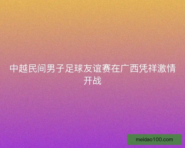 中越民间男子足球友谊赛在广西凭祥激情开战